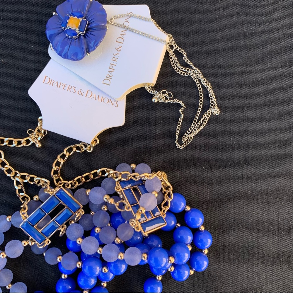 TWO NWT Draper’s & Damons Lovely Blue Necklaces